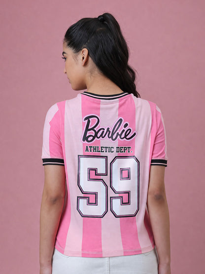 Barbie Regular Fit Varsity T-shirt  Women