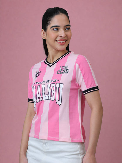 Barbie Regular Fit Varsity T-shirt  Women