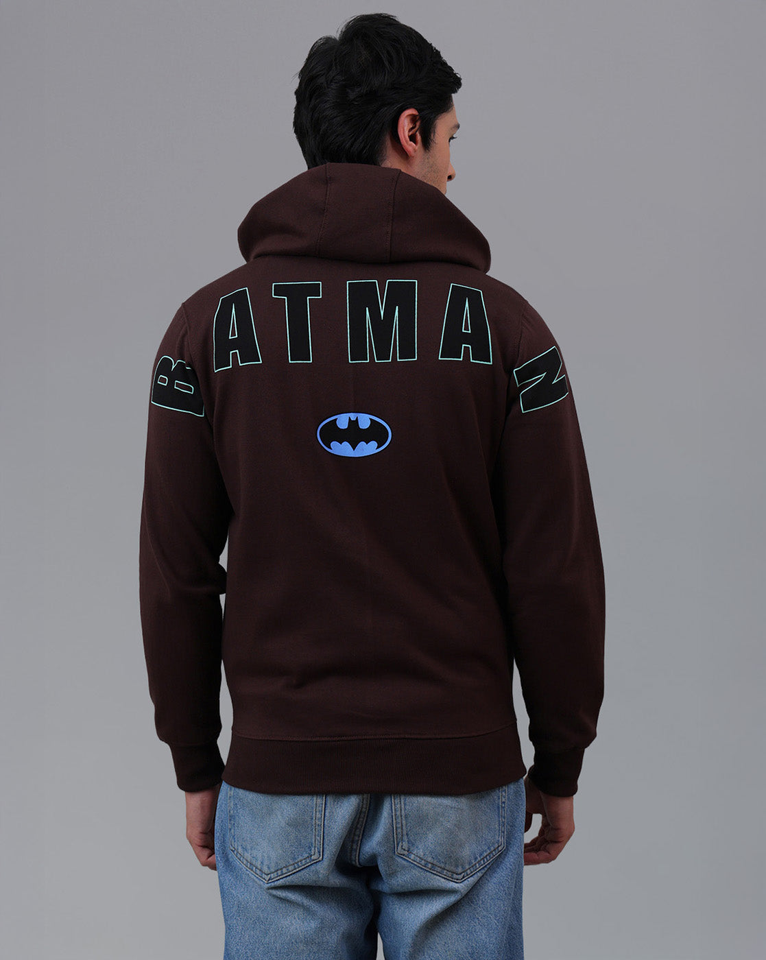 Batman Printed Regular Fit Zipper Hoodie For Men