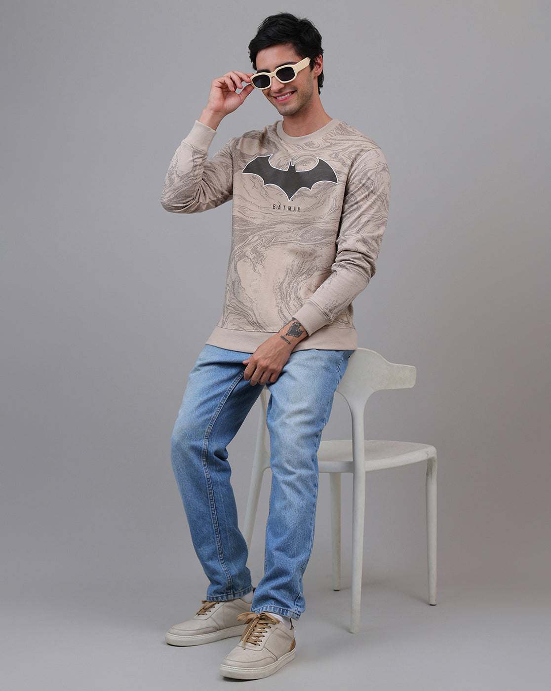 Batman Printed Regular Fit Sweatshirt For Men