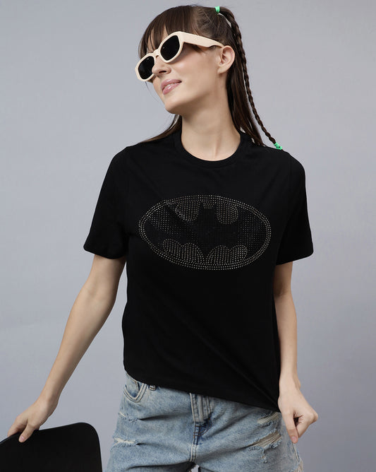 Batman Printed Regular Fit Tshirt For Women