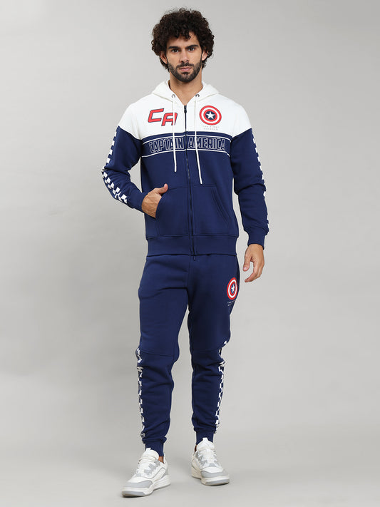 Captain America Printed Hoodie & Joggers Co-Ords Set For Men