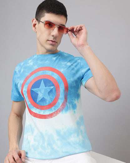 Captain America Tie-Dye Regular Fit Tshirt Men
