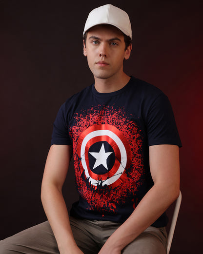 Captain America Shield Regular Fit Tshirt Men