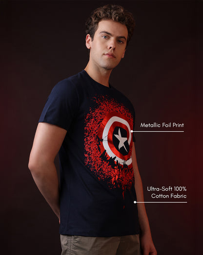 Captain America Shield Regular Fit Tshirt Men