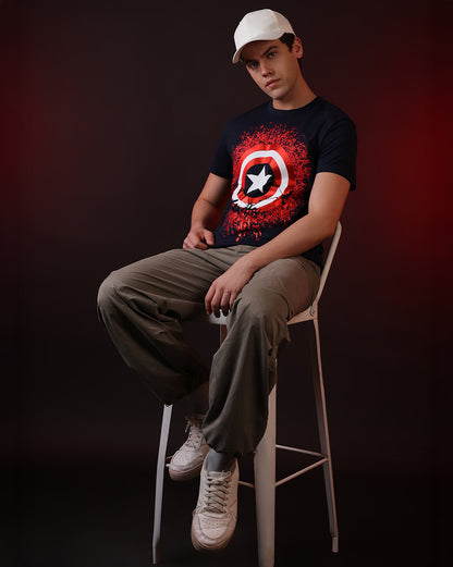 Captain America Shield Regular Fit Tshirt Men
