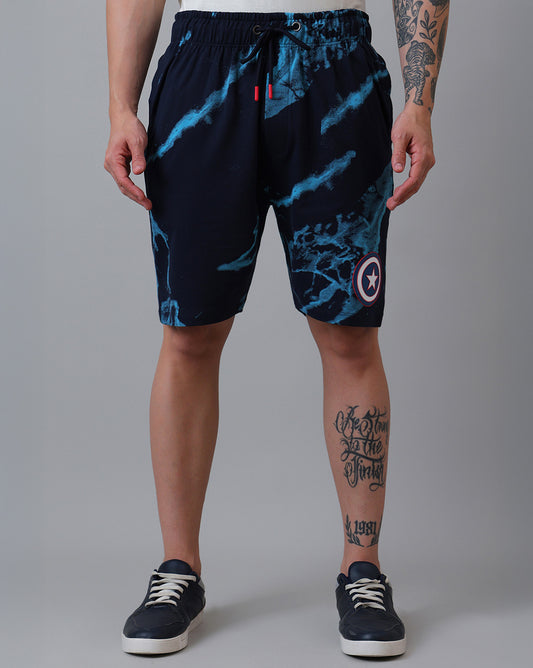 Captain America Printed Regular Fit Shorts For Men