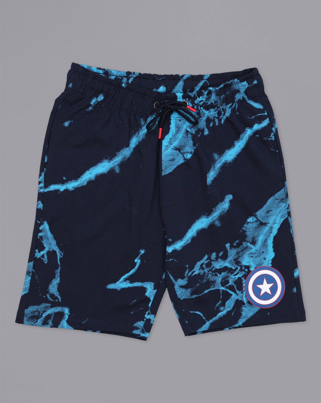 Captain America Printed Regular Fit Shorts For Men