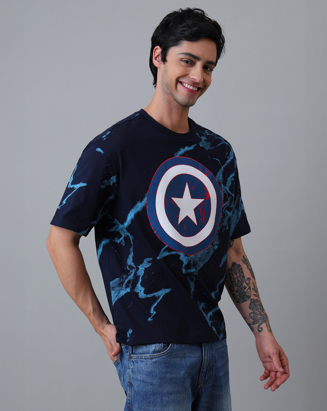 Captain America Printed Oversized Tshirt For Men