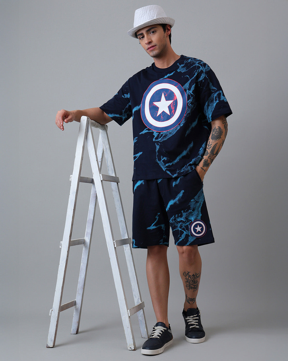 Captain America Printed Oversized Tshirt For Men