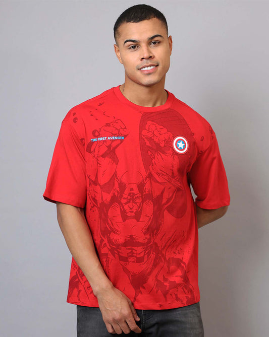 Captain America Printed Oversized Tshirt For Men