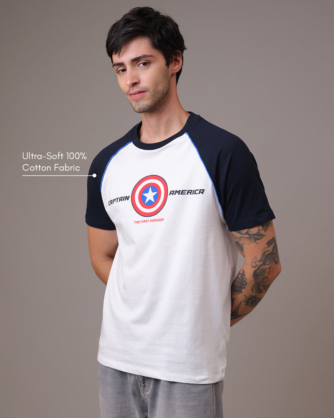 Captain America  Regular Fit Tshirt  Men
