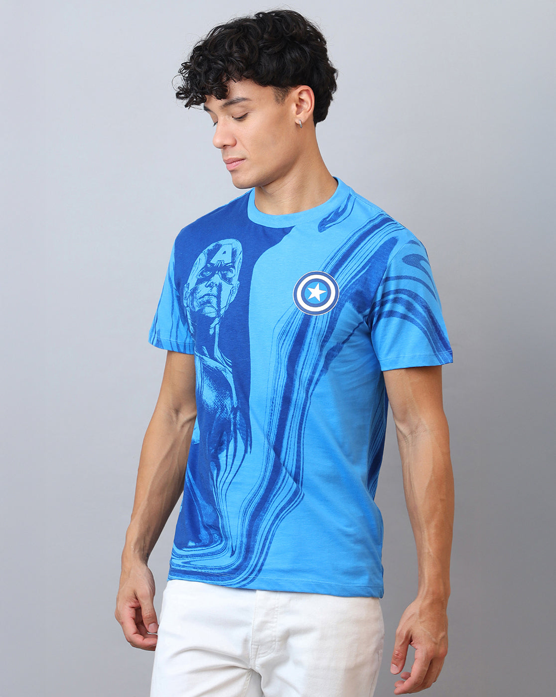 Captain America Printed Regular Fit Tshirt For Men