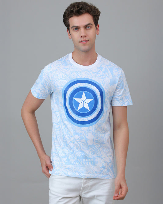 Captain America Printed Regular Fit Tshirt For Men