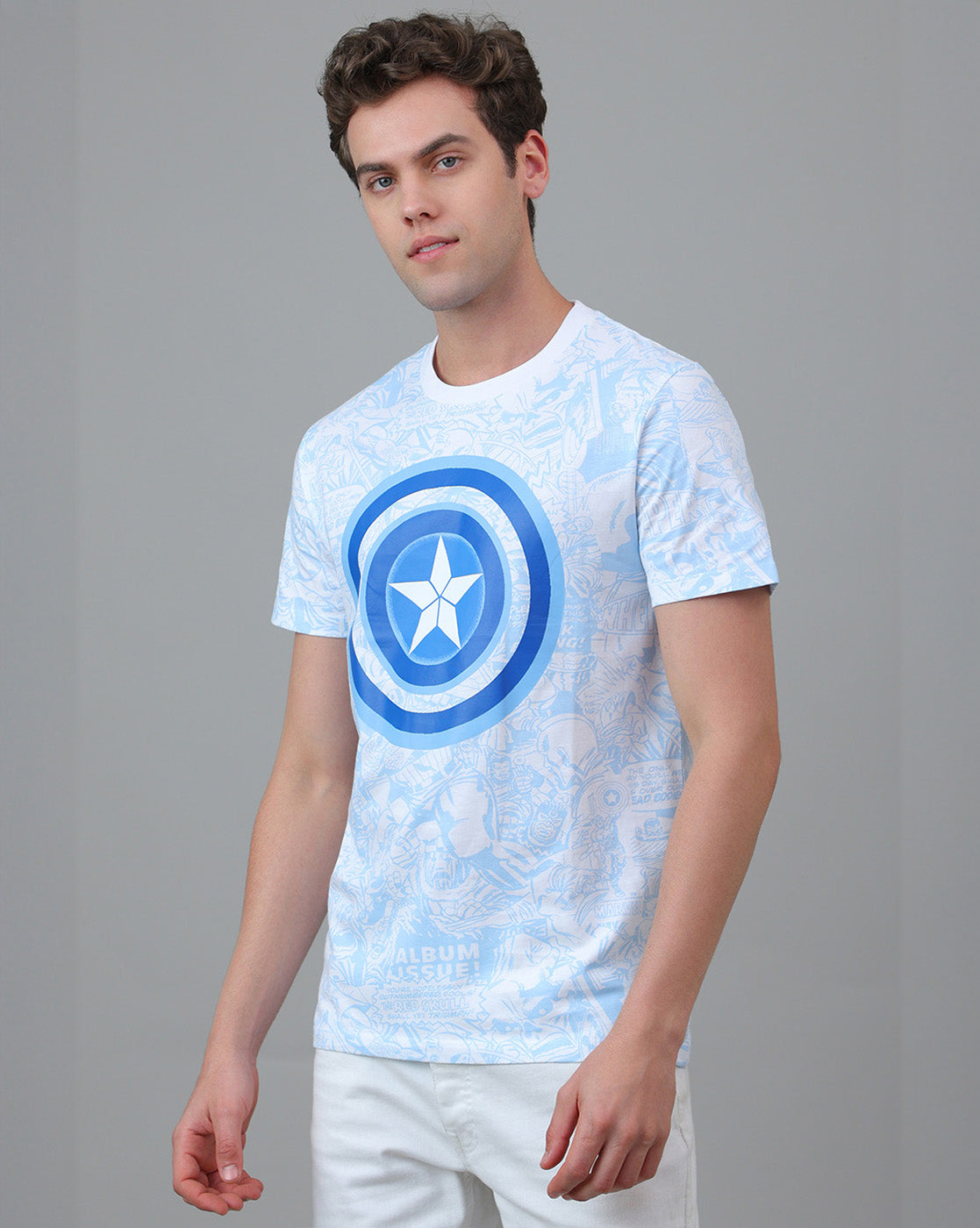 Captain America Printed Regular Fit Tshirt For Men