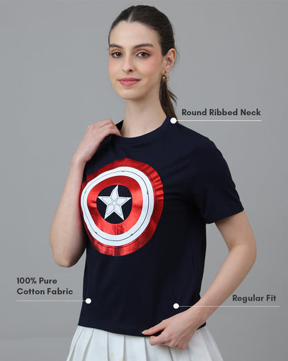 Captain America  Regular Fit Tshirt  Women