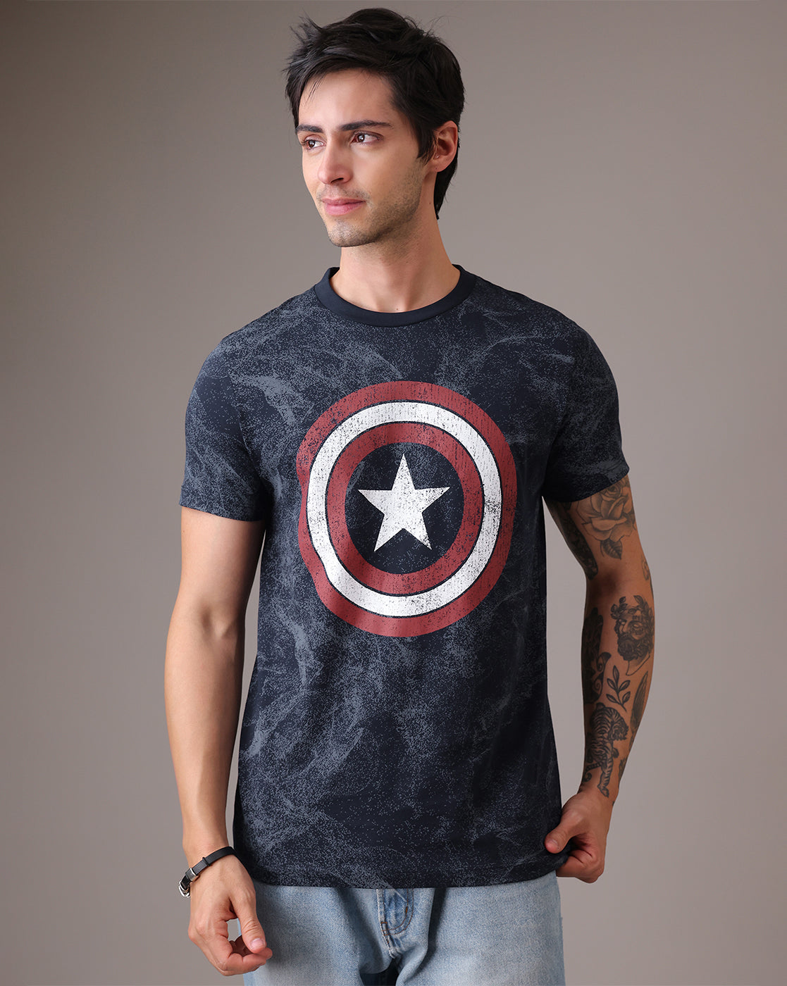 Captain America Regular Fit Tshirt  Men