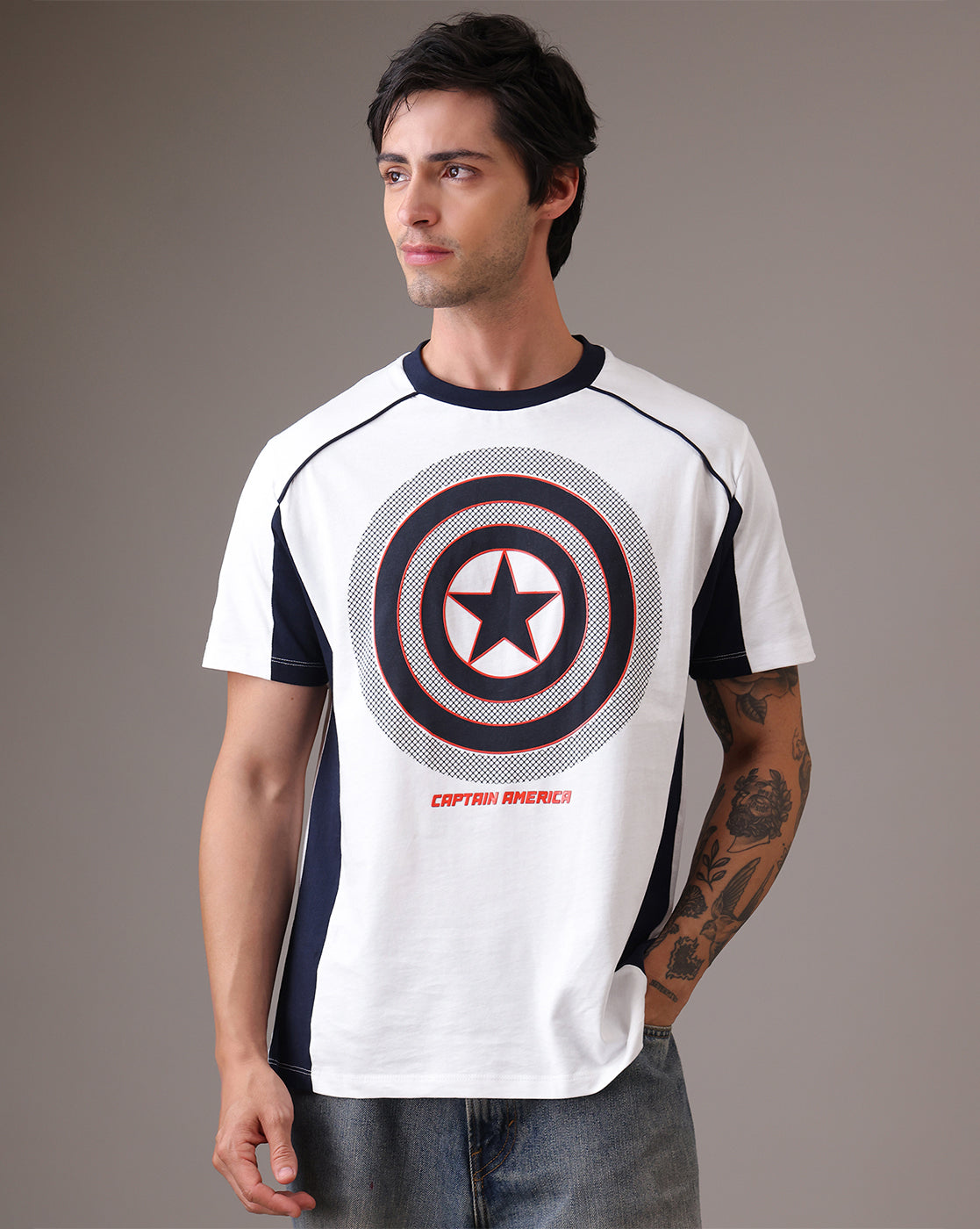 Captain America Relaxed Fit Tshirt  Men