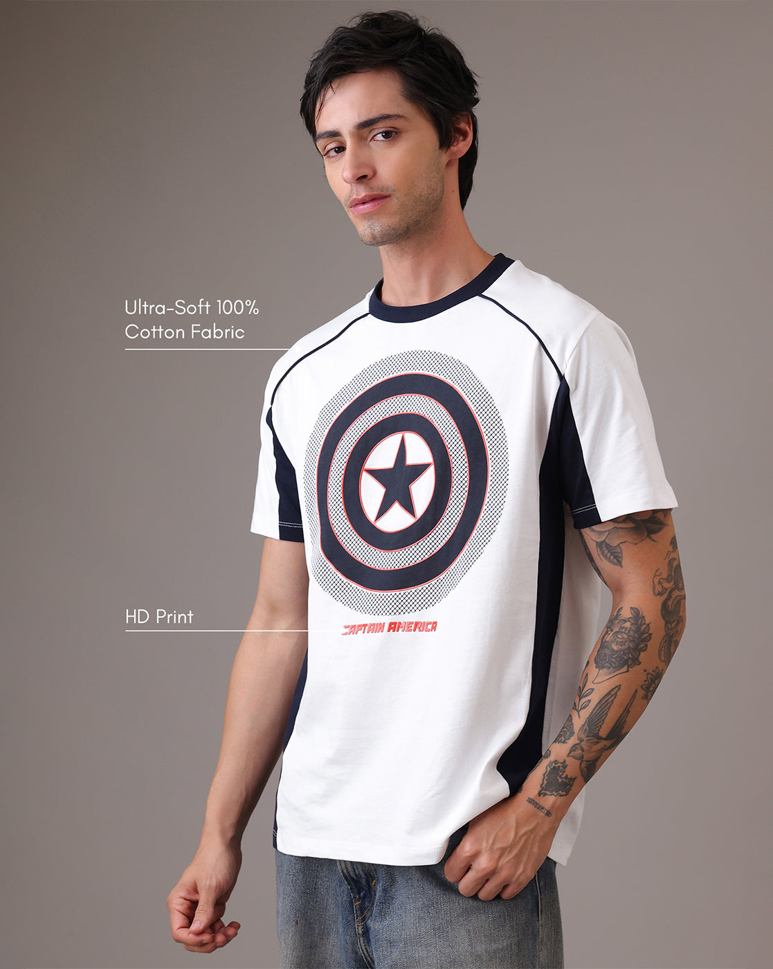 Captain America Relaxed Fit Tshirt  Men