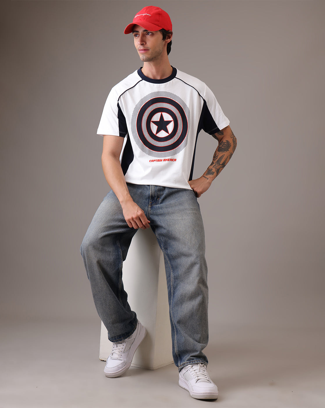 Captain America Relaxed Fit Tshirt  Men