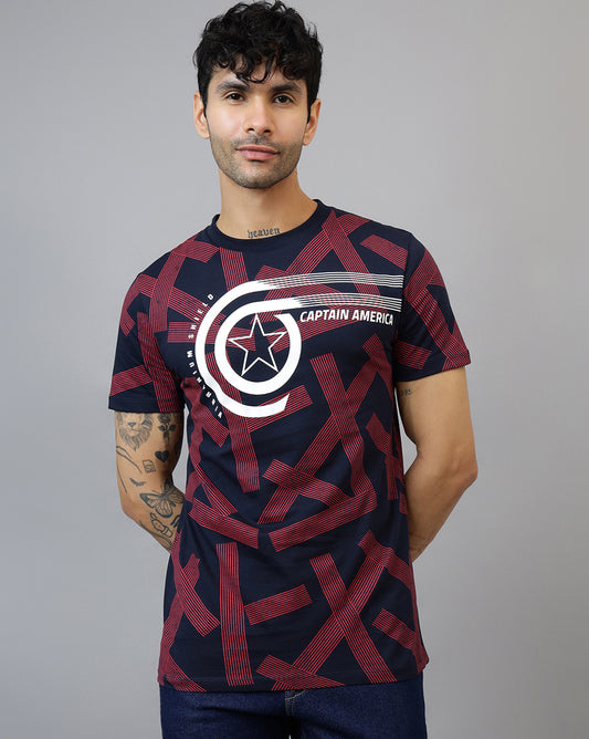 Captain America Printed Regular Fit Tshirt For Men