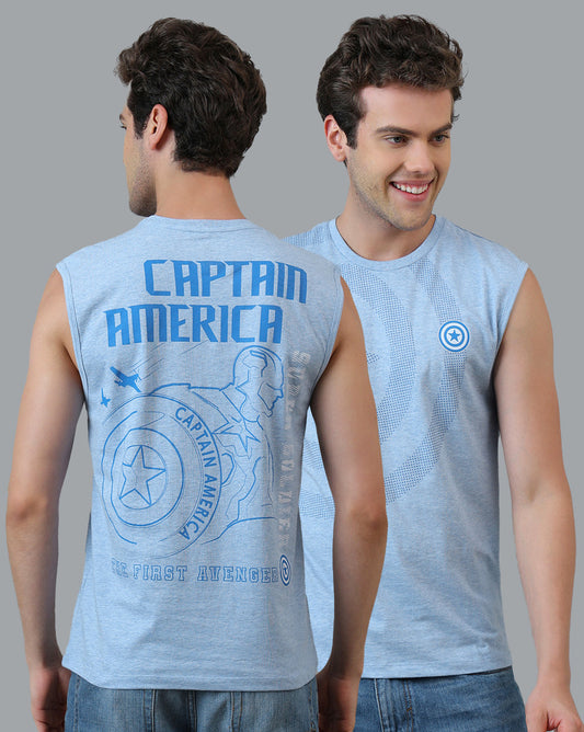 Captain America Printed Muscle-Tee For Men