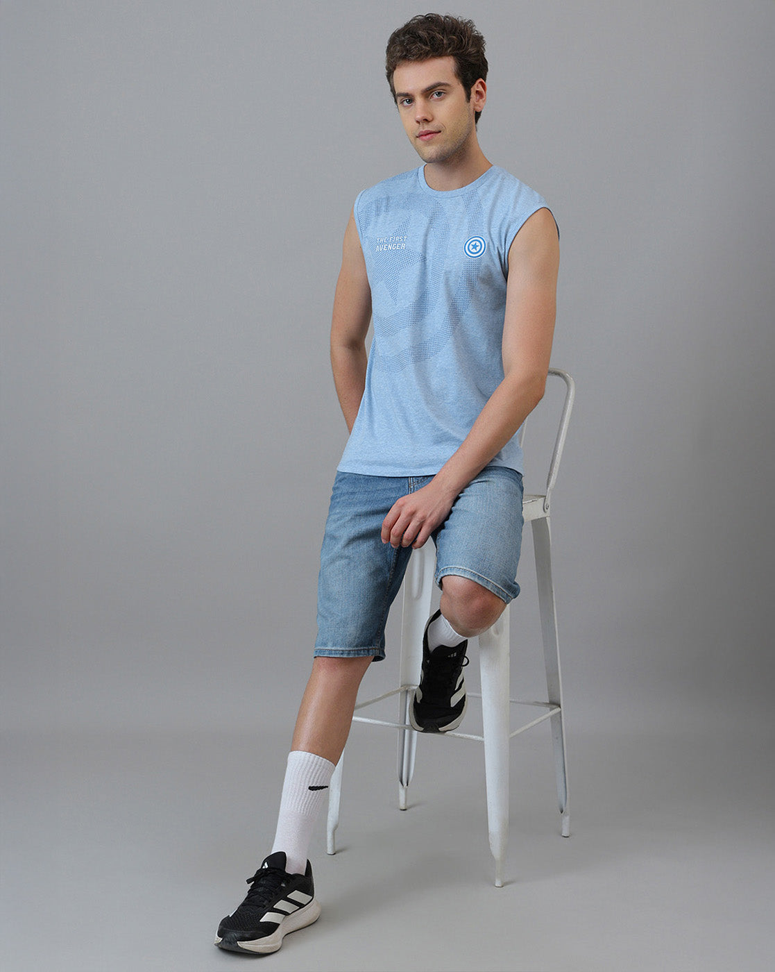 Captain America Printed Muscle-Tee For Men