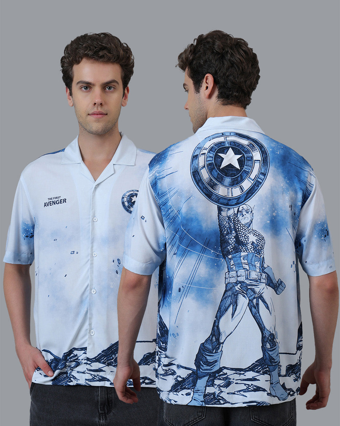 Captain America Relaxed Fit Printed Shirt For Men