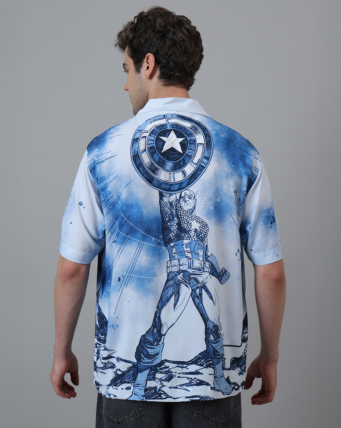 Captain America Relaxed Fit Printed Shirt For Men