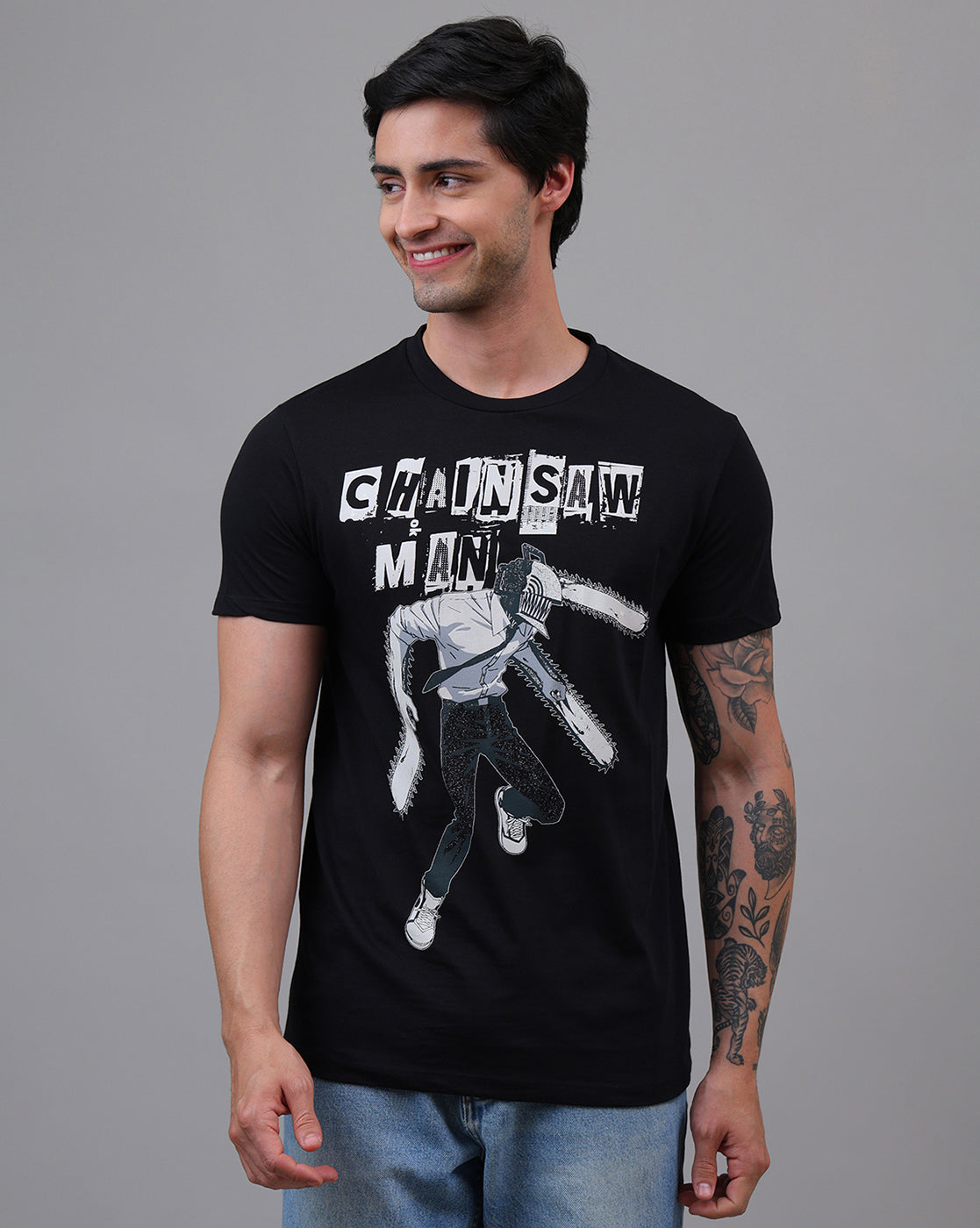 Chainsaw Man Printed Regular Fit Tshirt For Men