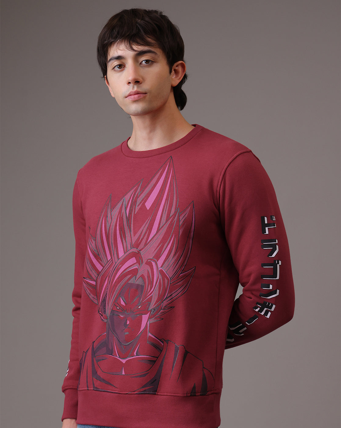 Dragon Ball Z Red Regular Fit Sweatshirt Men