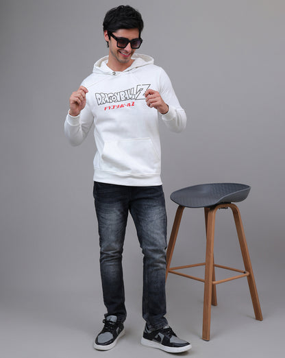 Dragon Ball Z: Goku Vs Frieza Anime  Regular Fit Off White Hoodie  Men