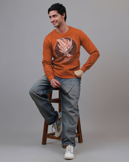 Dragon Ball Z: Goku Anime  Regular Fit Brown Sweatshirt  Men