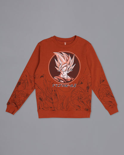 Dragon Ball Z: Goku Anime  Regular Fit Brown Sweatshirt  Men
