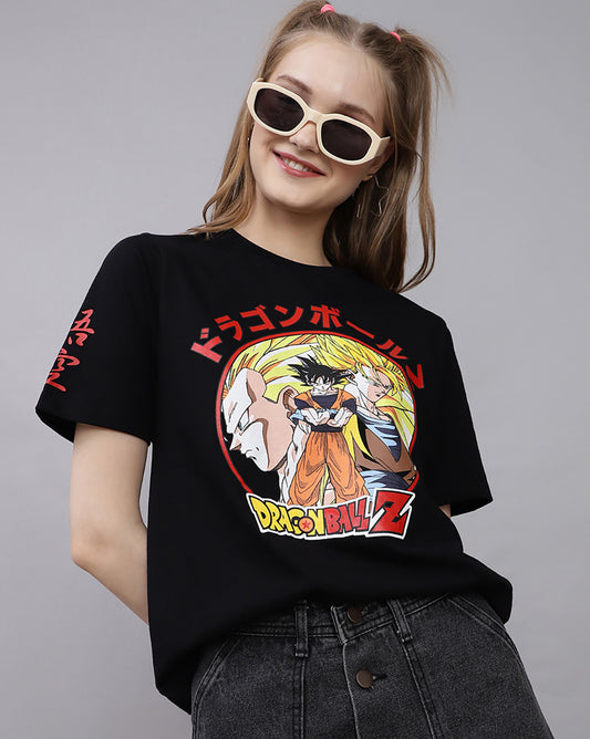 Dragon Ball Z Printed Regular Fit Tshirt For Women