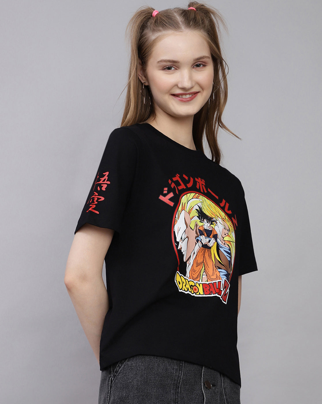 Dragon Ball Z Printed Regular Fit Tshirt For Women