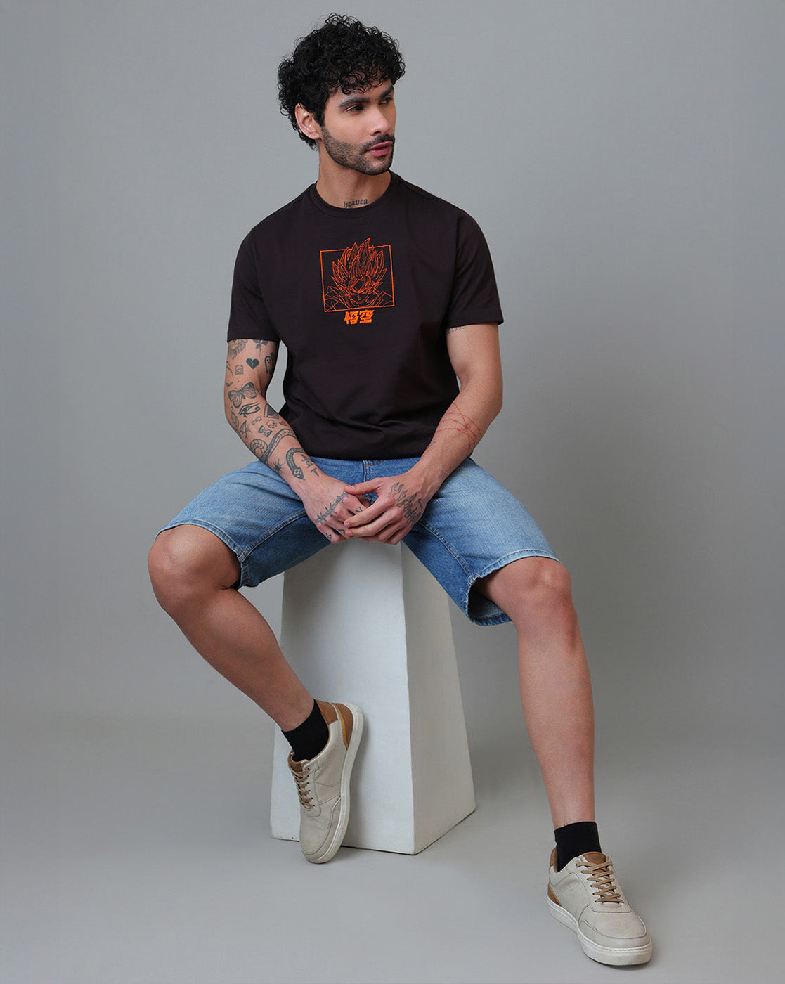 GOKU Embroidered Relaxed Fit Tshirt For Men