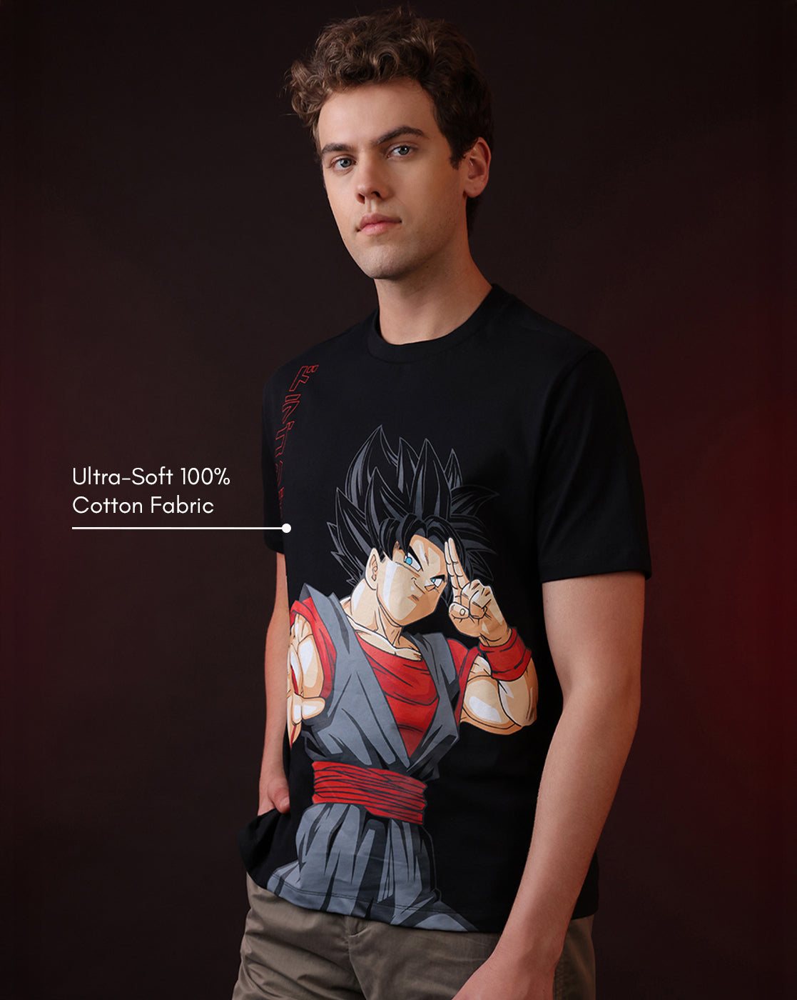 Dragon Ball Z Goku Printed  Relaxed Fit Tshirt For Men