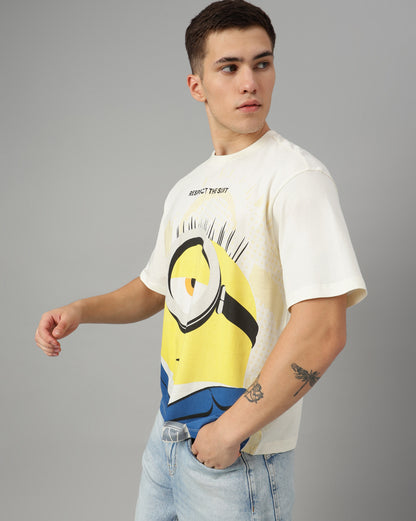 Minions Off White Oversized Tshirt Men