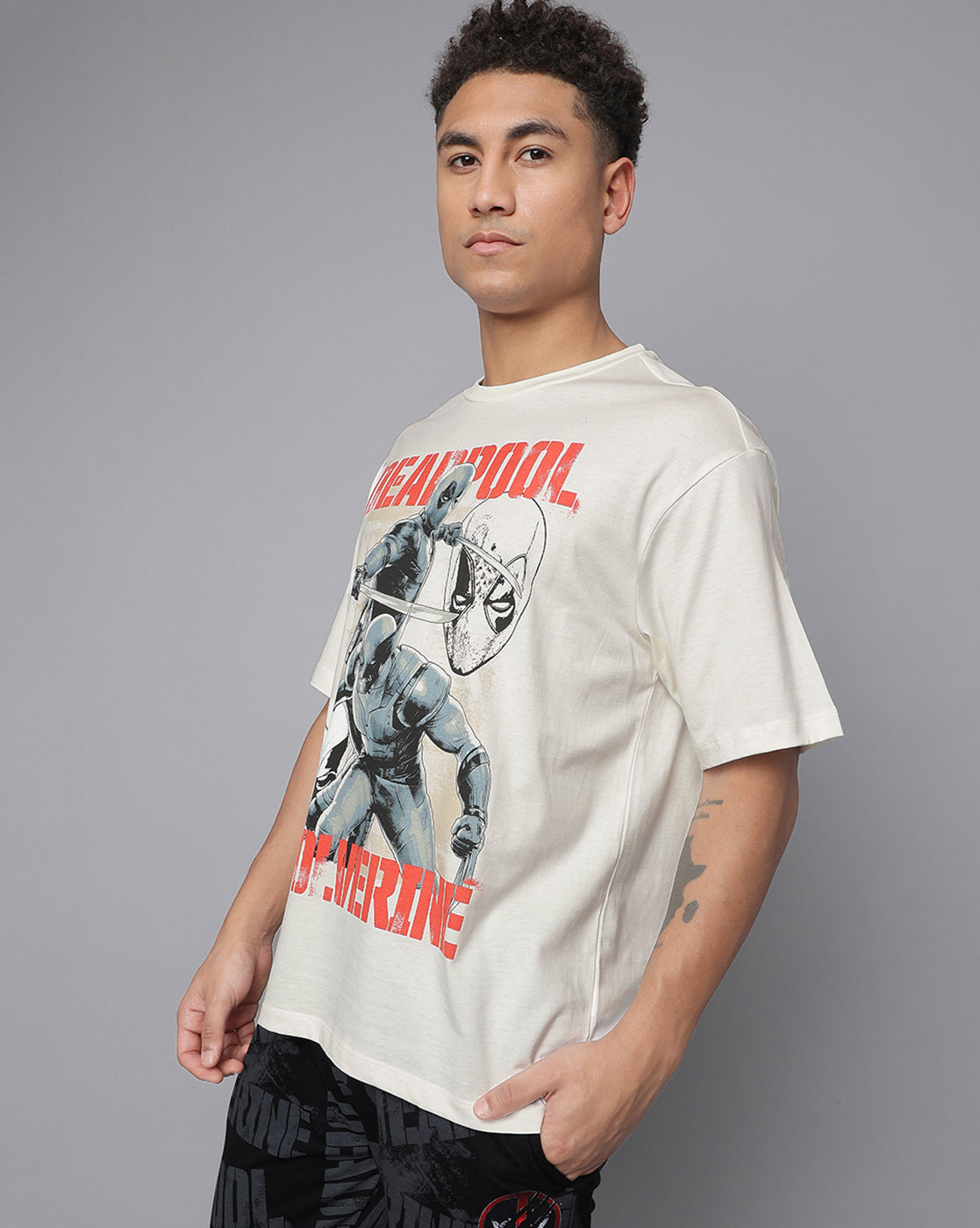 Deadpool & Wolverine Off White Oversized Tshirt Men