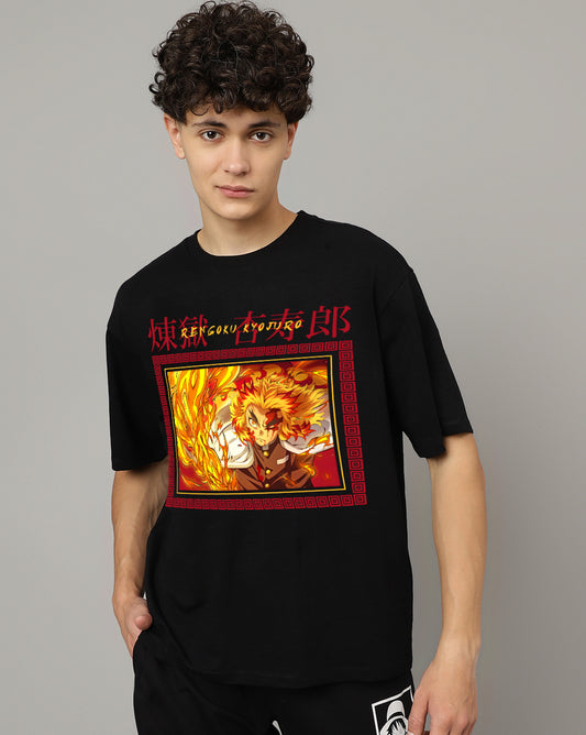 Demon Slayer Kyojuro Rengoku Oversized Tshirt Men
