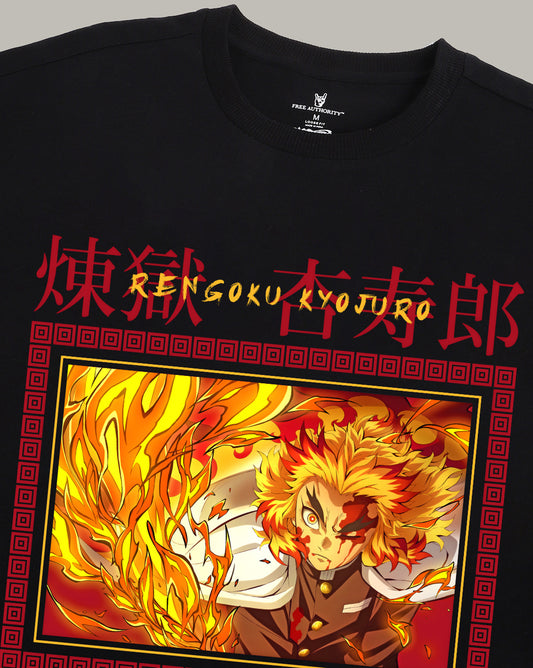 Demon Slayer Kyojuro Rengoku Oversized Tshirt Men