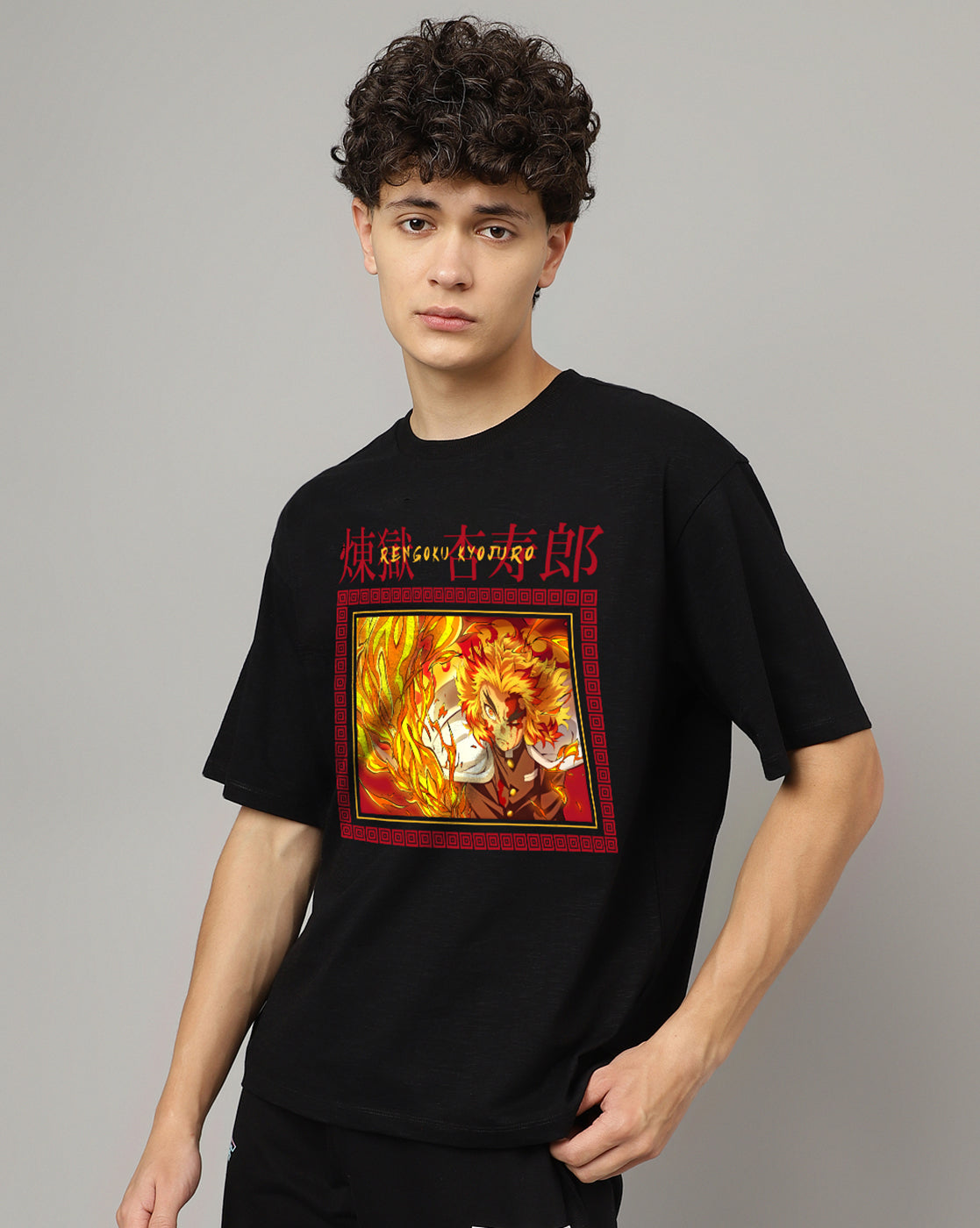 Demon Slayer Kyojuro Rengoku Oversized Tshirt Men