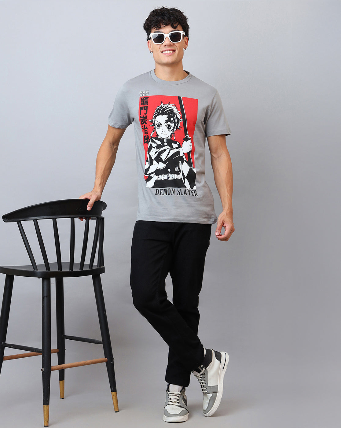 Demon Slayer Printed Regular Fit Tshirt For Men