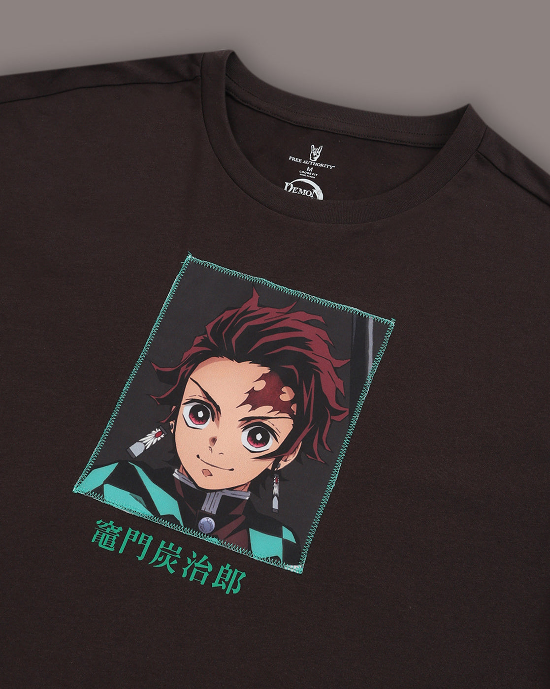 Demon Slayer Tanjiro Brown Oversized Tshirt  Men
