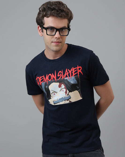 Demon Slayer Printed Regular Fit Tshirt For Men