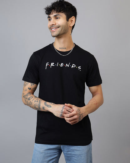 Friends Embroidered Regular Fit Tshirt  Men