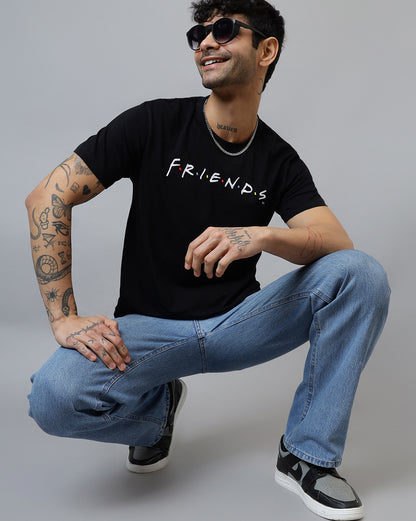 Friends Embroidered Regular Fit Tshirt  Men