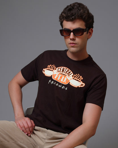 Friends Central Perk  Relaxed Fit Crinkle Cotton Tshirt  Men