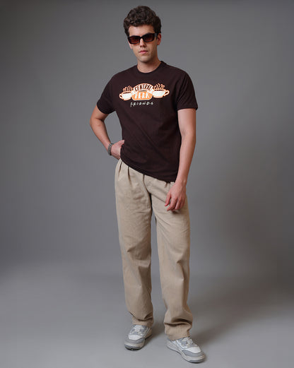 Friends Central Perk  Relaxed Fit Crinkle Cotton Tshirt  Men